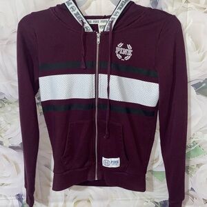 PINK Victoria’s Secret perfect zip hoodie maroon size small​​​​​​​​​​​​​​​​​​